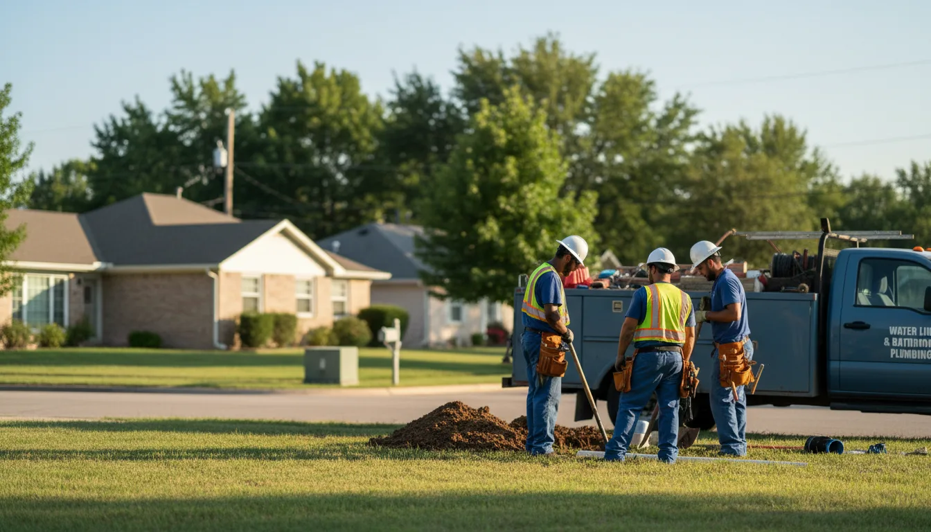 Residential water line and bathroom plumbing service in Gallaway, TN